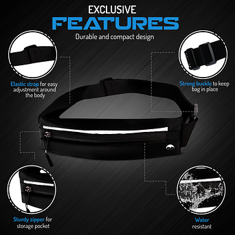 Black LED Belt Bag