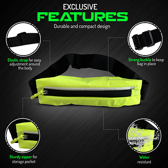 Neon Yellow LED Belt Bag